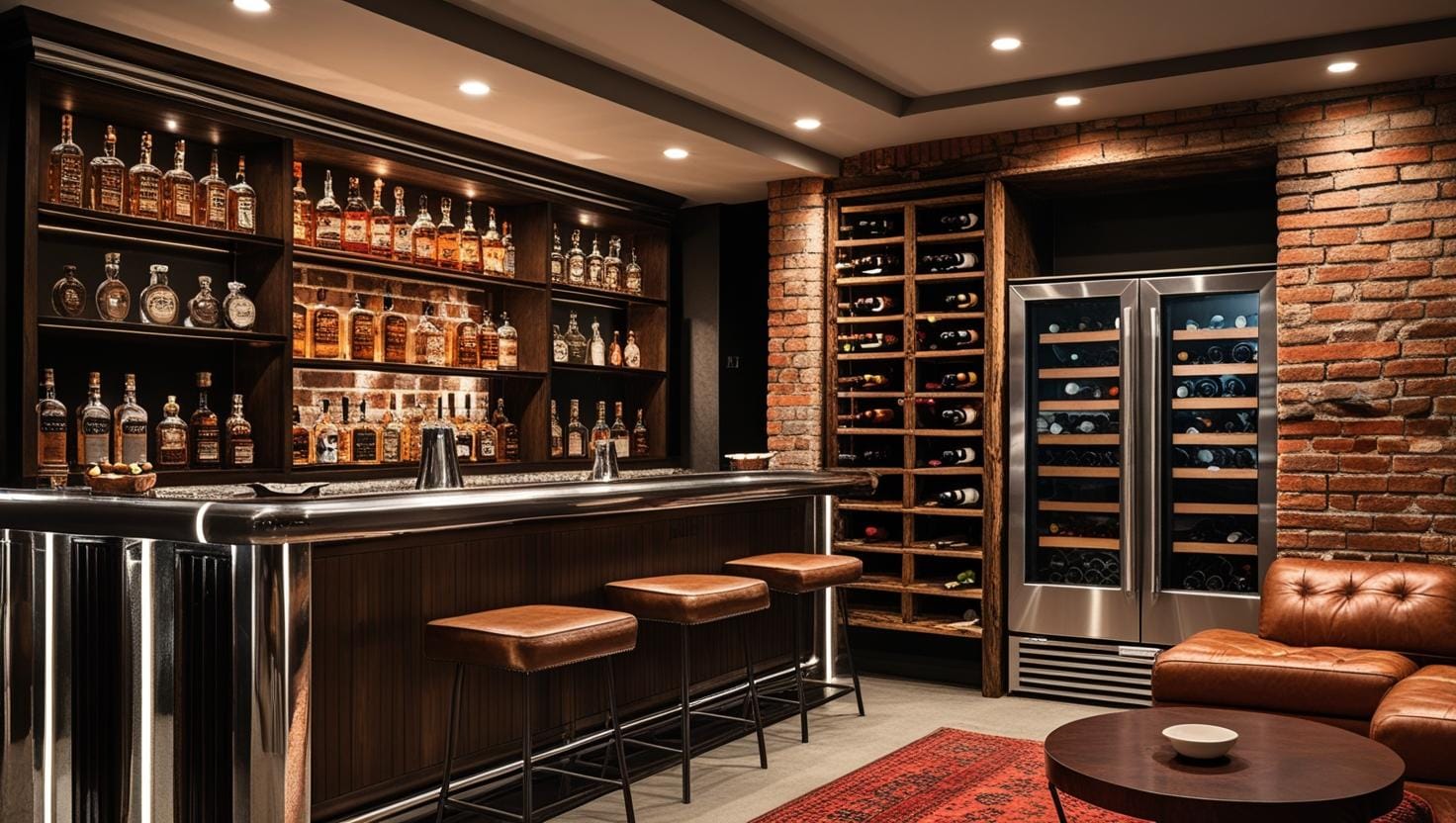 Basement Upgrade Luxury bar & wine cellar room