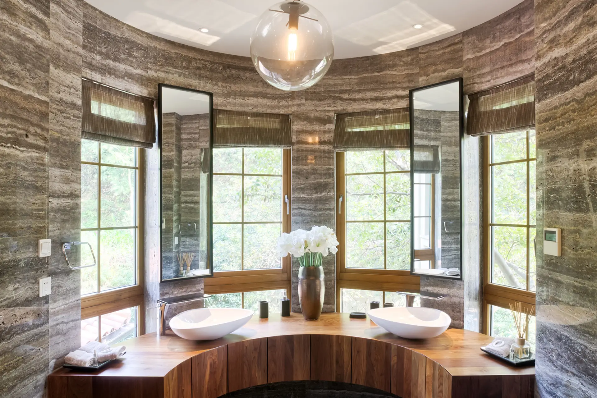 decoration and furniture in modern bathroom