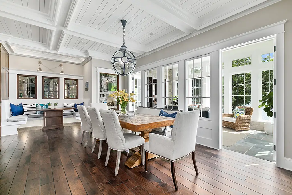 Dining area created through custom home addition
