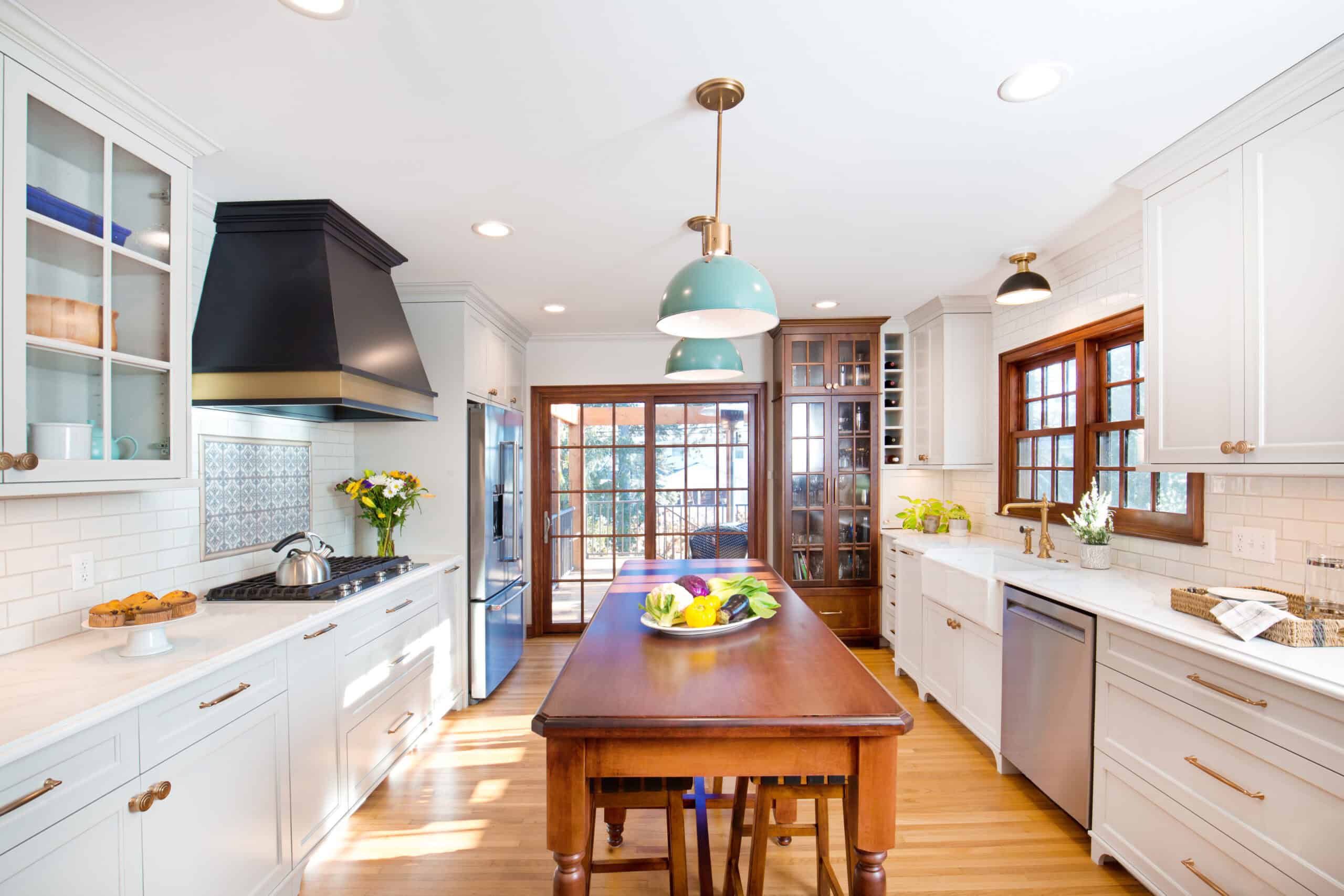 Classic-contemporary kitchen renovation with an island and professional-grade appliances, styled for a historic Middleburg home