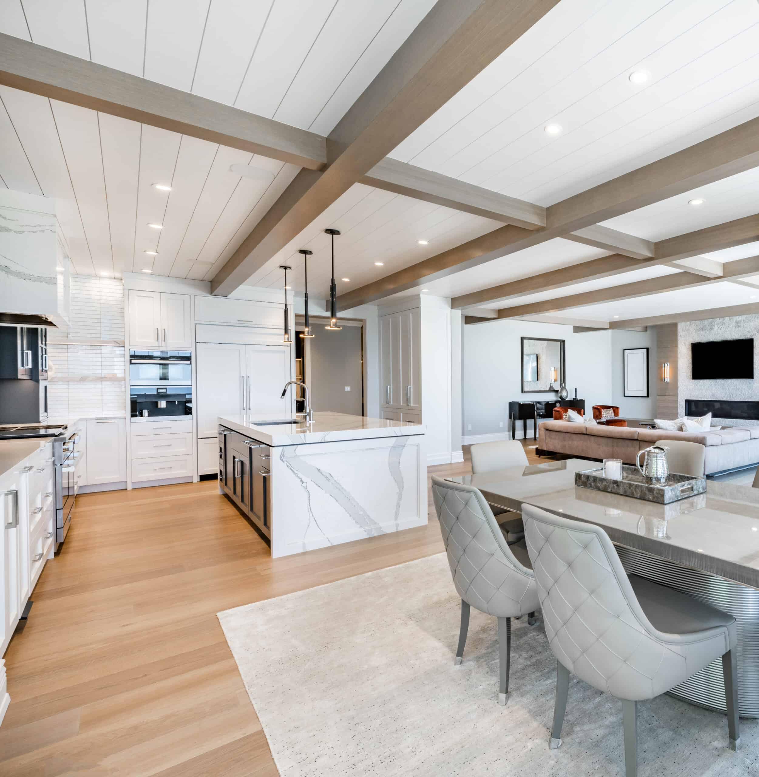 Kitchen and dining concept showing custom cabinetry and layout in a Northern Virginia home